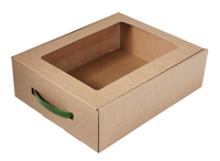 Коробка 33х26х10 см с ручкой и окном для подарков