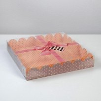 Коробка подарочная с PVC-крышкой «Счастье рядом», 35 × 35 × 6 см
