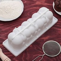 Форма для выпечки и муссовых десертов 29 х 9,5 см "Воздушные пузыри. Прямоугольная", цвет белый