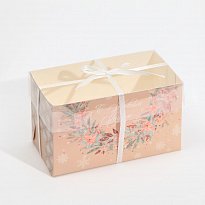 Коробка для капкейка «Розовый тренд», 16 × 8 × 10 см