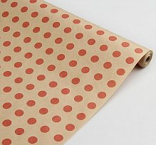 Бумага упаковочная крафт "Горох красный", 0,7 х 10 м, 40 г/м²
