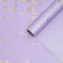 Пленка флористическая "Мрамор золотой", 0,58х5м, светло-фиолетовый