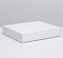 Коробка сборная без печати крышка-дно белая без окна 37 х 32 х 7 см