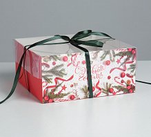 Коробка для капкейка «С Новым годом!», 16 х 16 х 7,5 см