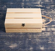 Ящик 30×20×10 см деревянный с откидной крышкой, с замком