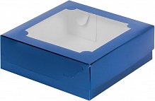 коробка для зефира и печенья  200*200*70 мм (синяя)