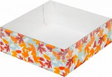 Коробка для зефира и пирожных "Осень", 200х200х70 мм