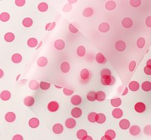 Пленка матовая для цветов, горошек розовый, 0,72х8,6 м,35мкм