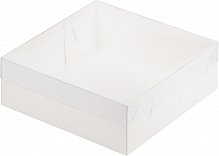 Коробка для тортов и пирожных с пластиковой крышкой 200х200х70