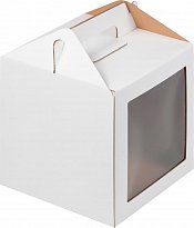 Коробка под пряничный домик и кулич,200*200*200 мм (белая) гофрокартон 