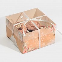 Коробка для капкейка «Розовый тренд», 16 × 16 × 10 см