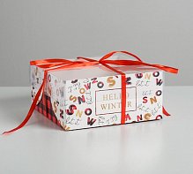 Коробка для капкейка Hello winter, 16 х 16 х 7,5 см