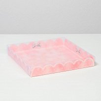 Коробка для кондитерских изделий с PVC-крышкой «Тебе», 21 × 21 × 3 см