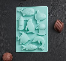 Форма для льда и шоколада «Морская», 8 ячеек, 14×9,5×1,5 см, цвет МИКС