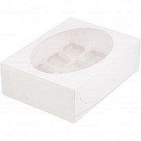 Коробка для 12 капкейков белая 320х235х100 с окном
