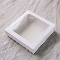 Коробка самосборная, с окном, белая, 15 х 15 х 4 см и 20 х 20 х 3 см