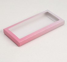 Подарочная коробка под плитку шоколада, "Градиент", розово-серый, 17,1 х 8 х 1,4 см