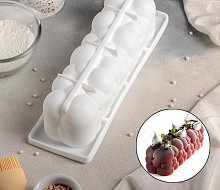 Форма для муссовых десертов и выпечки «Воздушные пузыри», внутренний размер 26×7,5 см, внешний 29×9,5 см цвет белый