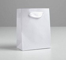 Пакет подарочный «Белый», 11,5 × 14.5 × 6 см