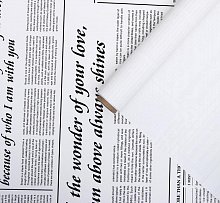 Плёнка матовая двухсторонняя "Газета на белом" белый, 0,58 х 10 м
