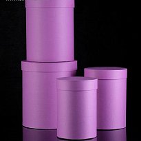 Набор круглых коробок 4 в 1 "Пурпурный холст", 23 х 23 х 25 - 15 х 15 х 20 см