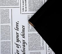 Плёнка матовая двухсторонняя "Газета на белом" чёрный, 0,58 х 10 м