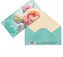 Конверт для денег «Поздравляю», чайная роза, 16,5 × 8 см