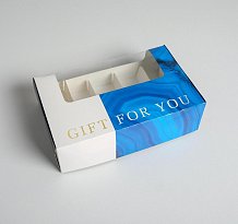 Коробка для эклеров с вкладышами - 5 шт " For you", 25,2 х 15 х 7 см