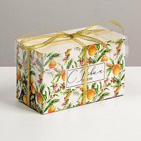 Коробка для капкейка «Мандаринка», 16 × 8 × 10 см