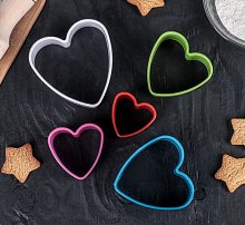 Набор форм для печенья "Сердце", 5 шт, цвет МИКС