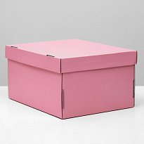 Складная коробка, розовая, 31,2 х 25,6 х 16,1 смСкладная коробка, розовая, 31,2 х 25,6 х 1