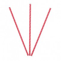 Трубочки для коктейля "Горох", цвет ярко-розовый (набор 12 шт.)