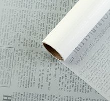 Пленка для цветов "Новости", белый, 58 см х 5 м