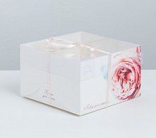 Коробка на 4 капкейка «Повод для радости», 16 × 16 × 10 см