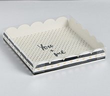 Коробка для кондитерских изделий с PVC-крышкой You Me, 18 × 18 × 3 см