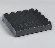 Коробка для кондитерских изделий с PVC-крышкой Present, 18 × 18 × 3 см