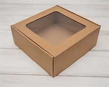 Коробка с окошком, 25х25х10 см для подарков
