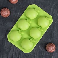 Форма для льда и шоколада "Яблоко", 6 ячеек, цвета МИКС