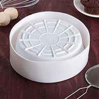 Форма для выпечки и муссовых десертов 21 х 7 см "Лучи солнца", цвет белый