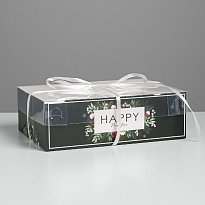 Коробка для капкейка Happy New year, 23 × 16 × 7.5 см