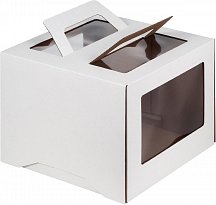 Коробка для торта белая, гофрокартон    260х260х200