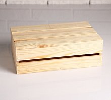 Ящик деревянный 30×30×10 см подарочный с реечной крышкой