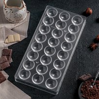 Форма для шоколада 27,5×13,5 см "Полусфера", 24 ячейки