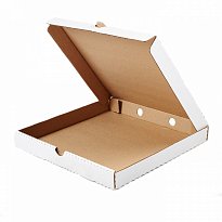 Картонная коробка под пиццу 300*300*40 из 3-х слойного гофрокартона (белая)