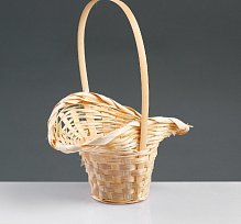 Корзина плетёная, бамбук, натуральный цвет, (шляпка с изгибом)
