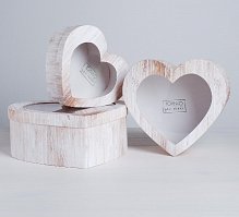 Набор коробок-сердец с PVC «Только для тебя», 16 х 14 х 6 - 22 х 20 х 9 см