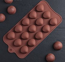 Форма для льда и шоколада «Ракушки», 15 ячеек, цвет шоколадный