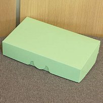 Коробка 25х15х5см, из картона салатового цвета, подойдет для эклеров
