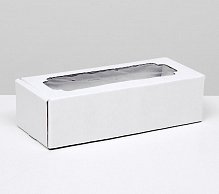 Коробка самосборная, с окном, белая, 32 х 13 х 9 см